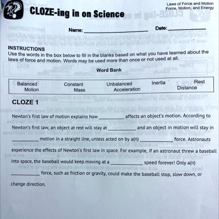 Cloze ing in on science