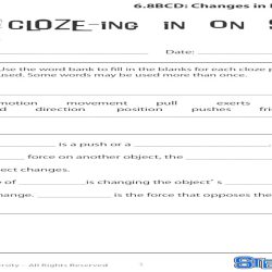 Cloze ing in on science