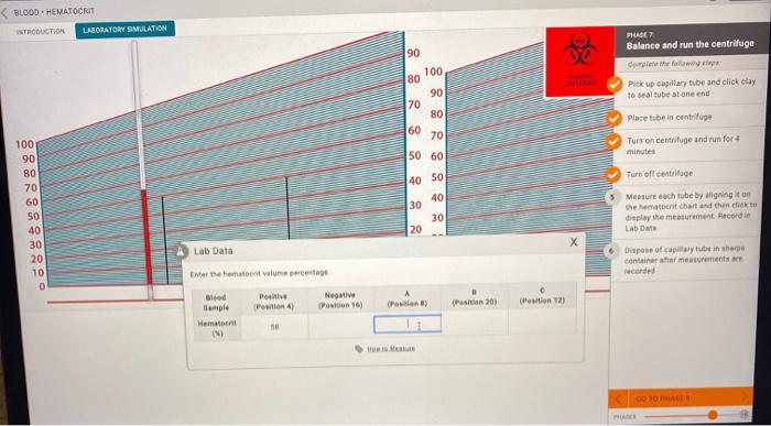 Blood hematocrit lab measure laboratory simulation