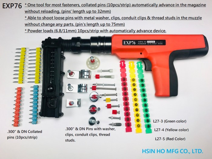 The highest power level for a powder-actuated device is