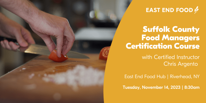 Suffolk county food managers course practice test